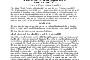 Nghị quyết 22/2010/NQ-HĐND nhiệm vụ kinh tế - xã hội năm 2011