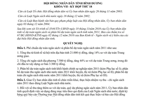 Nghị quyết 25/2010/NQ-HĐND7 phân bổ dự toán ngân sách tỉnh 2011 Bình Dương