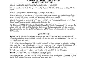 Nghị quyết 32/2010/NQ-HĐND cấp vốn ban đầu trích lập Quỹ phát triển đất