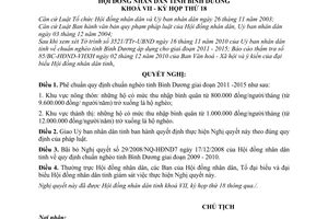 Nghị quyết 40/2010/NQ-HĐND7 chuẩn nghèo tỉnh Bình Dương