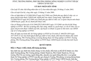 Quyết định 33/2010/QĐ-UBND tiêu chuẩn Trưởng Phó phòng Sở Nông nghiệp Tuyên Quang