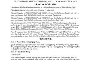 Quyết định 32/2010/QĐ-UBND tiêu chuẩn Trưởng Phó phòng Sở Nội vụ Tuyên Quang