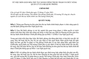 Nghị quyết 51/NQ-CP đơn giản hóa thủ tục hành chính