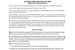 Nghị quyết 169/2010/NQ-HĐND chi công tác phổ biến giáo dục pháp luật Hòa Bình