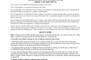 Nghị quyết 25/2010/NQ-HĐND phân cấp thẩm quyền quản lý sử dụng tài sản nhà nước