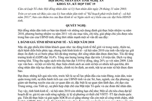 Nghị quyết 338/2010/NQ-HĐND nhiệm vụ 2011 Nghệ An