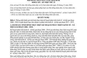 Nghị quyết 61/2010/NQ-HĐND mục tiêu nhiệm vụ phát triển kinh tế xã hội Thái Bình