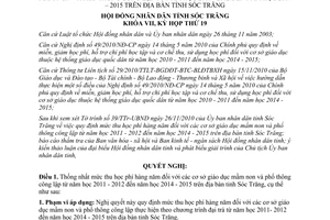 Nghị quyết 17/2010/NQ-HĐND mức thu học phí giáo dục mầm non phổ thông 2011 2012 đến 2014 2015 Sóc Trăng
