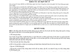 Nghị quyết 28/2010/NQ-HĐND lệ phí cấp giấy chứng nhận quyền sử dụng đất