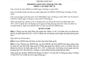 Nghị quyết 17/2010/NQ-HĐND phân cấp nguồn thu nhiệm vụ chi tỷ lệ phân chia NS Quảng Trị