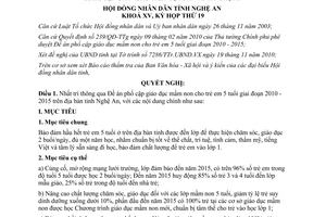 Nghị quyết 348/2010/NQ-HĐND phổ cập giáo dục mầm non 2010 2015 Nghệ An