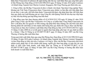 Công văn 12282/BCT-CNNg thủ tục xuất khẩu than