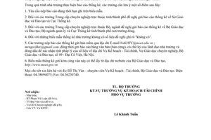 Công văn 8273/BGDĐT-KHTC gửi báo cáo thống kê định kỳ năm học 2009-2010