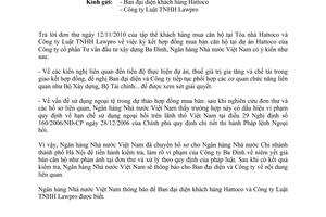 Công văn 9581/NHNN-QLNH trả lời đơn thư