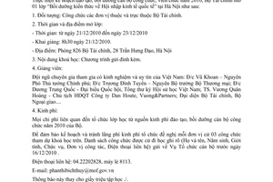 Công văn 16903/BTC-TCCB cử công chức tham dự lớp Bồi dưỡng kiến thức