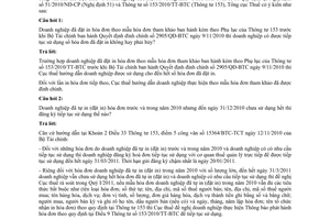 Công văn 5132/TCT-CS triển khai Thông tư 153/2010/TT-BTC