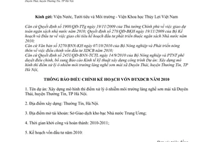 Công văn 6757/BNN-KH thông báo điều chỉnh kế hoạch vốn đầu tư xây dựng cơ bản