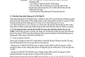 Công văn 5237/BTNMT-VP hướng dẫn Nghị quyết 56/NQ-CP phê duyệt Phương án