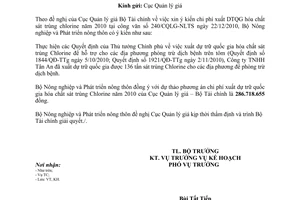 Công văn 7084/BNN-KH thẩm định phí xuất hàng dự trữ quốc gia