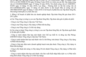 Công văn 2363/TTG-ĐMDN cổ phần hóa doanh nghiệp Tập đoàn Sông Đà