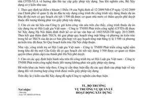 Công văn 160/BXD-HĐXD hướng dẫn cấp giấy phép xây dựng