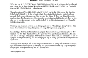 Công văn 9011/CT-PC hướng dẫn cách thức ghi nợ tiền sử dụng đất