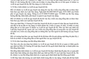 Công văn 145/BXD-KTQH hướng dẫn lấy ý kiến cá nhân và cộng đồng dân cư