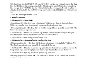 Công văn 2374/KBNN-KTNN hướng dẫn sửa đổi Chế độ kế toán nhà nước