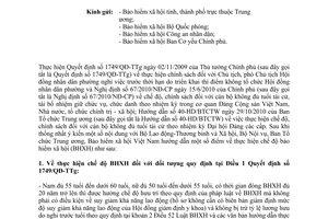 Công văn 5905/BHXH-CSXH hướng dẫn chế độ bảo hiểm xã hội theo