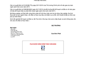 Công văn 4380/BNN-KH phân bổ vốn đầu tư phát triển nguồn ngân sách nhà nước