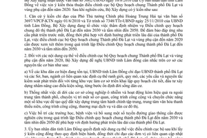 Công văn 2446/BXD-KTQH điều chỉnh cục bộ Quy hoạch chung thành phố Đà Lạt