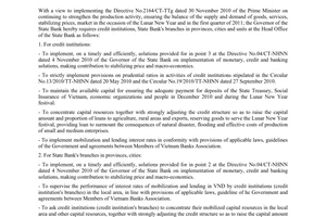 Official Dispatch No. 9551/NHNN-CSTT of December 08, 2010, On the implementation