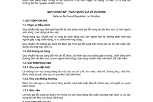 Quy chuẩn kỹ thuật Quốc gia QCVN 27:2010/BTNMT về độ rung do Bộ trưởng Bộ Tài nguyên và Môi trường ban hành