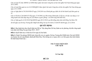 Quyết định 01/QĐ-UBND năm 2011 phê duyệt Đề án Xây dựng Ban Chỉ huy Quân sự xã Đồng Nai