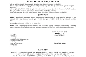 Quyết định 07/QĐ-UBND công bố danh mục văn bản quy phạm pháp luật