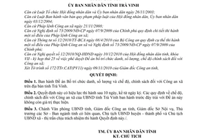 Quyết định 01/2011/QĐ-UBND Đề án Bố trí chức danh, số lượng và chế độ