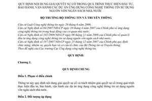 Thông tư 02/2011/TT-BTTTT nội dung giải quyết sự cố đầu tư, bảo hành, vận hành