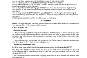 Quyết định 06/QĐ-BNN-KHCN phê duyệt Kế hoạch ứng dụng công nghệ thông tin
