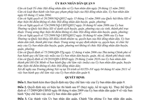 Quyết định 01/2011/QĐ-UBND Quy chế làm việc Ủy ban nhân dân quận 9