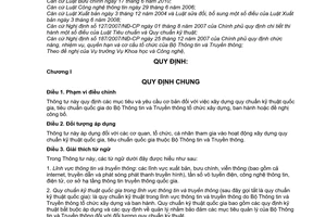 Thông tư 03/2011/TT-BTTTT xây dựng Quy chuẩn kỹ thuật quốc gia