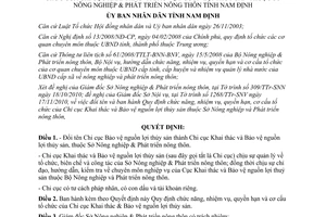 Quyết định 01/2011/QĐ-UBND nhiệm vụ quyền hạn cơ cấu tổ chức thủy sản Nam Định