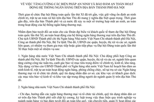 Chỉ thị 03/CT-UBND tăng cường biện pháp an ninh bảo đảm an toàn