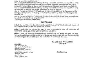 Quyết định 01/2011/QĐ-UBND đơn giá bồi thường Nhà, Vật kiến trúc