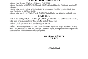 Quyết định 01/2011/QĐ-UBND bãi bỏ Quyết định 39/2004/QĐ-UBND