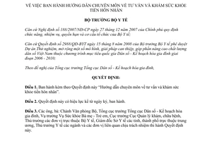 Quyết định 25/QĐ-BYT hướng dẫn chuyên môn tư vấn và khám sức khỏe