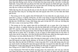 Chỉ thị 01/2011/CT-UBND tăng cường vận động hiến máu tình nguyện năm 2011