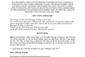 Quyết định 02/2011/QĐ-TTg sửa đổi khoản Quyết định 87/2010/QĐ-TTg