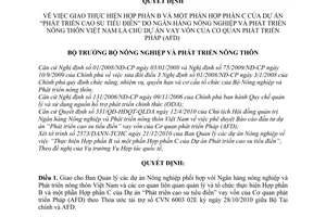 Quyết định 48/QĐ-BNN-HTQTgiao thực hiện Hợp phần B và một phần Hợp phần
