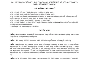 Quyết định 03/2011/QĐ-TTg Quy chế bảo lãnh cho doanh nghiệp nhỏ và vừa