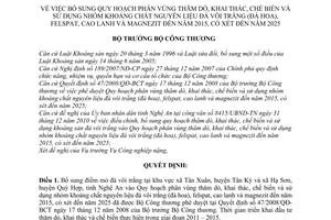 Quyết định 0104/QĐ-BCT Quy hoạch phân vùng thăm dò, khai thác, chế biến